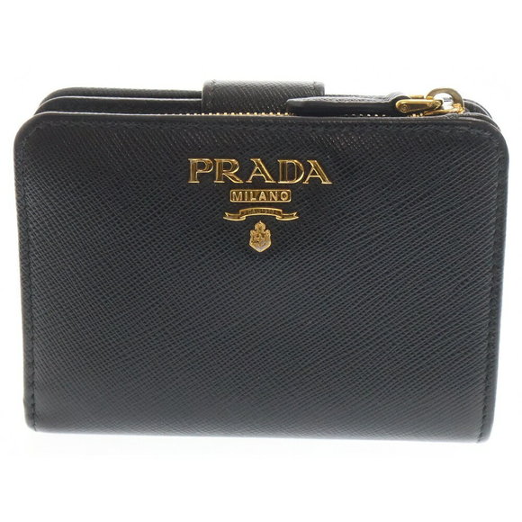 Prada Saffiano Black Pattern Wallet - Picture 1 of 6